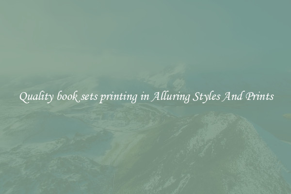 Quality book sets printing in Alluring Styles And Prints