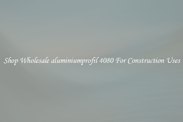 Shop Wholesale aluminiumprofil 4080 For Construction Uses