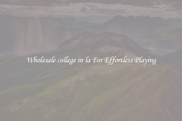 Wholesale college in la For Effortless Playing