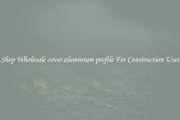 Shop Wholesale cover aluminium profile For Construction Uses