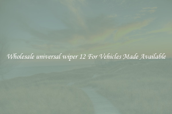 Wholesale universal wiper 12 For Vehicles Made Available