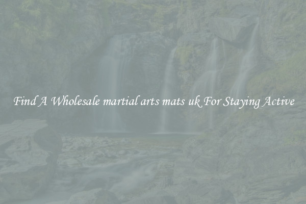 Find A Wholesale martial arts mats uk For Staying Active