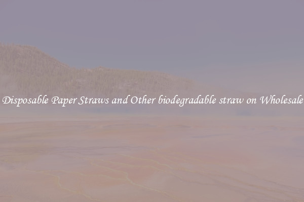 Disposable Paper Straws and Other biodegradable straw on Wholesale