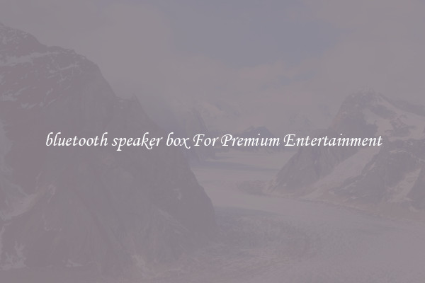 bluetooth speaker box For Premium Entertainment