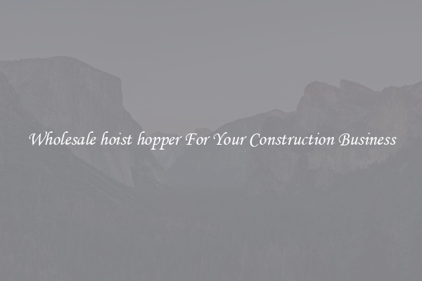 Wholesale hoist hopper For Your Construction Business